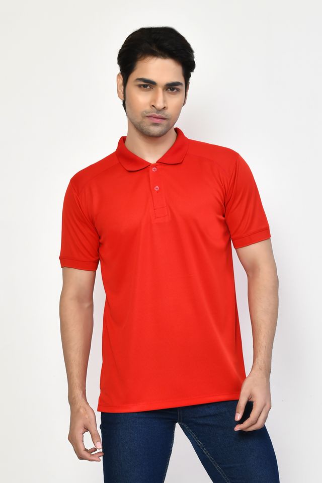 Men's Casual Regular Fit Solid Tshirts combo I Collared Neck I Half Sleeve Polo T-shirts - Light Green, Algae green, Berry Red & White
