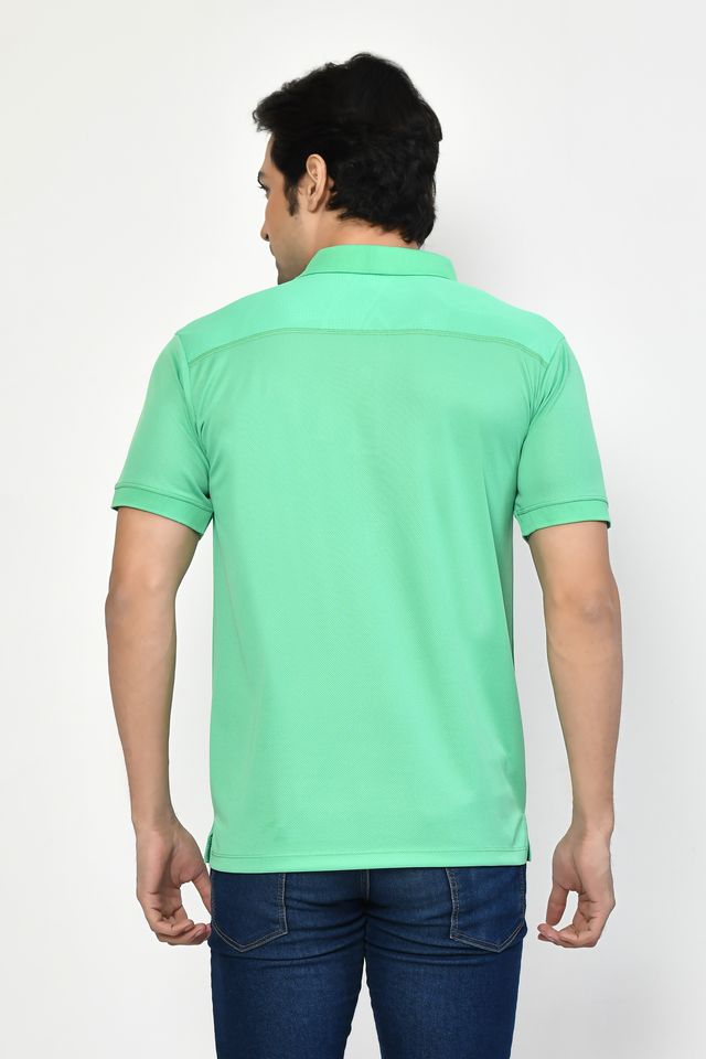 Men's Casual Regular Fit Solid Tshirts combo I Collared Neck I Half Sleeve Polo T-shirts - Light Green, Algae green, Berry Red & White