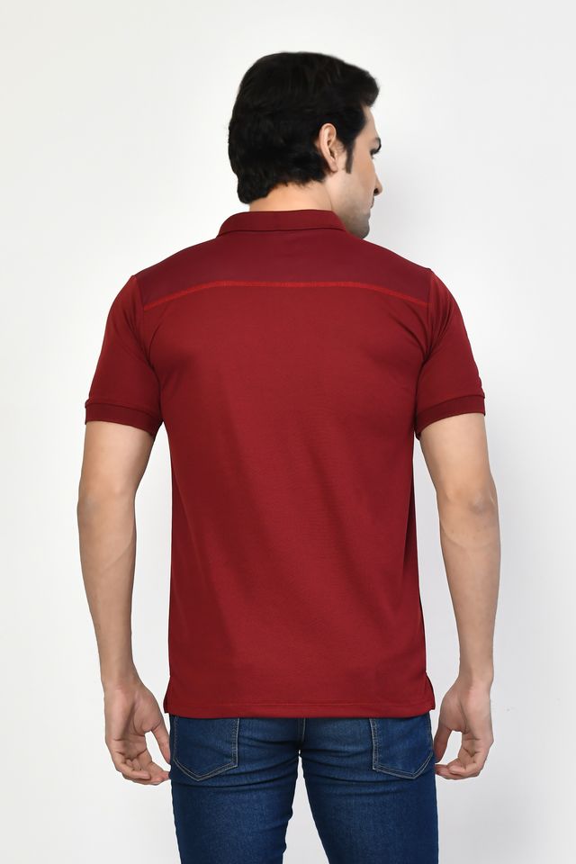 Men's Casual Regular Fit Solid Tshirts combo I Collared Neck I Half Sleeve Polo T-shirts - Maroon & Berry Red