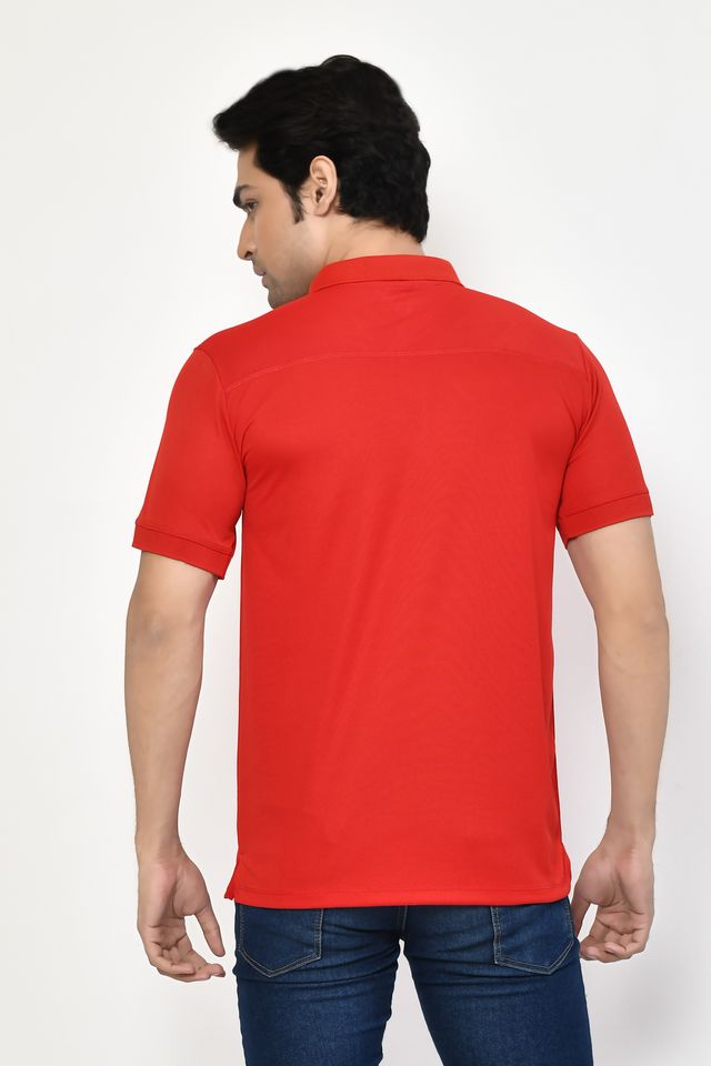 Men's Casual Regular Fit Solid Tshirts combo I Collared Neck I Half Sleeve Polo T-shirts - Red & Berry Red