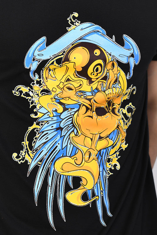 Men's Casual Regular Fit Printed Round Neck Cotton T-shirt with Half Sleeve