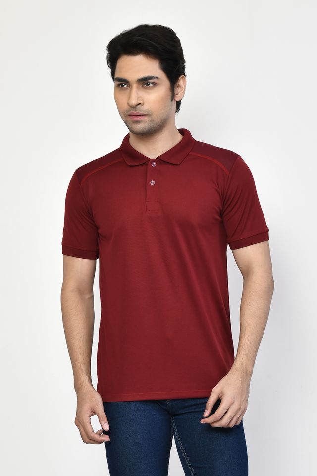 Men's Casual Regular Fit Solid Tshirts combo I Collared Neck I Half Sleeve Polo T-shirts  - Maroon & White