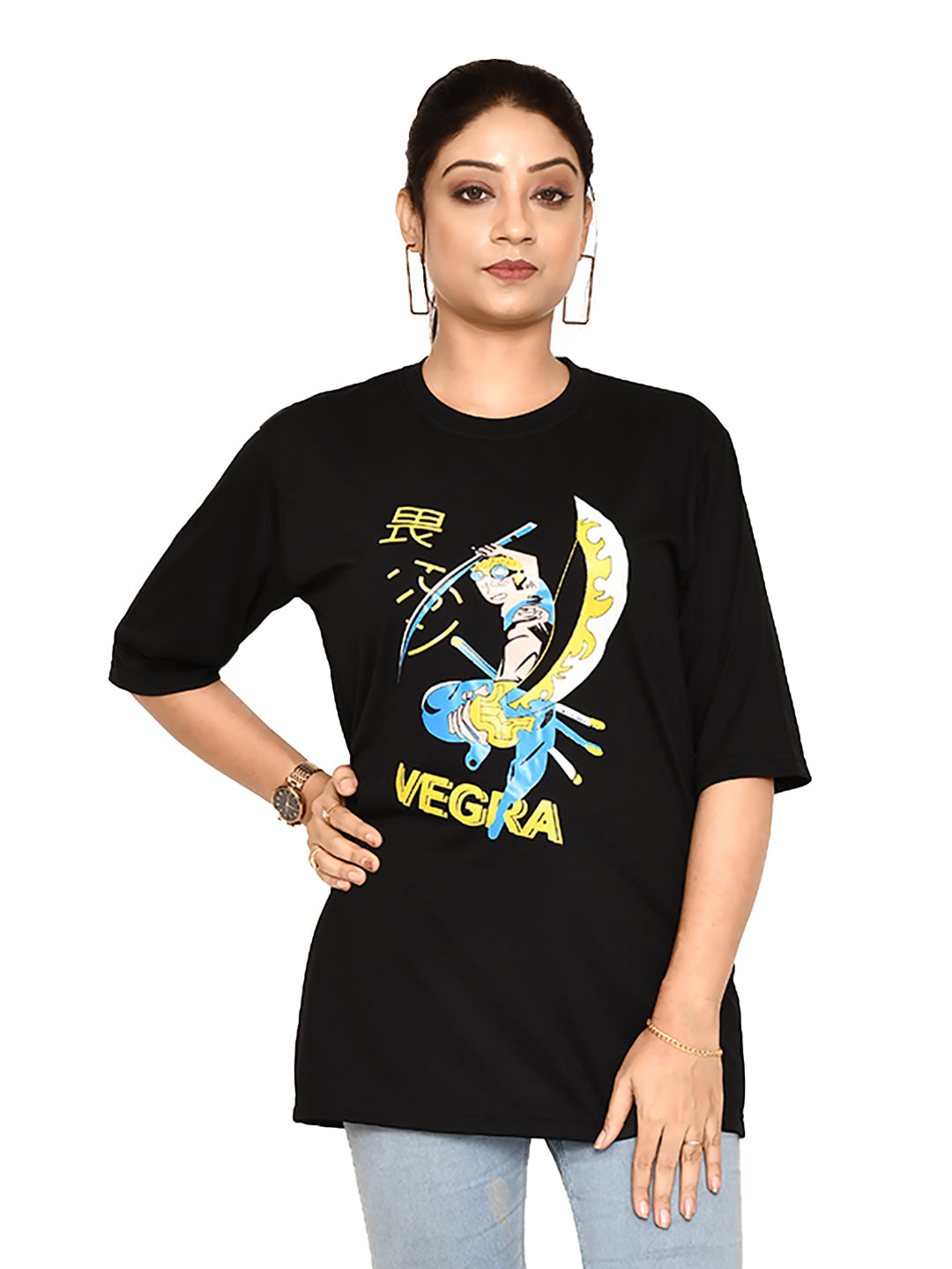 RAPL BHARAT Combo Women's Casual Regular Fit Round Neck Cotton t-shirt With Trendy Anime Print I Comfy & Stylish Graphic Printed T-shirt Combo of 3 for Women | Color - Black / Multi