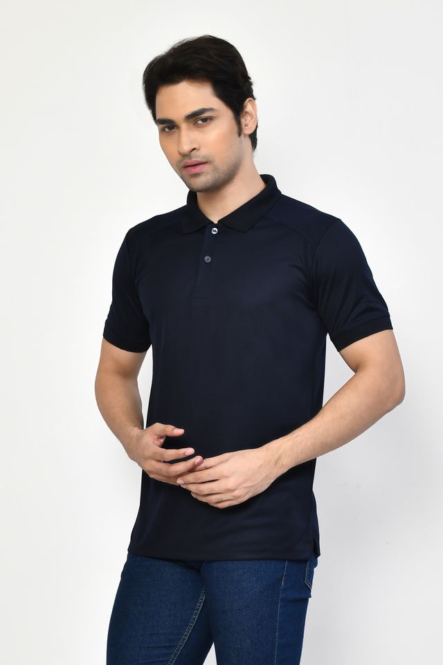 Men's Casual Regular Fit Collared Neck Polo T-shirt