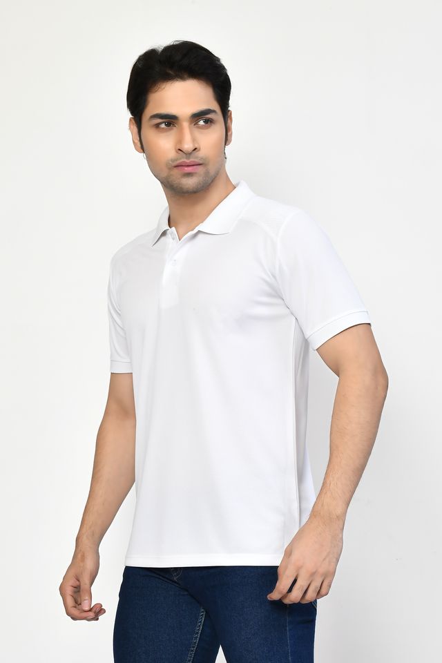 Men's Casual Regular Fit Solid Tshirts combo I Collared Neck I Half Sleeve Polo T-shirts  - White