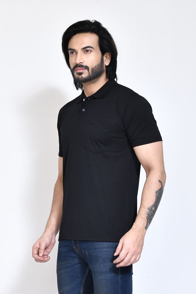 Men's Casual Regular Fit Kulty Fabric Solid Polo Neck T-shirt with Half Sleeve I Comfortable and Breathable Western Outfit