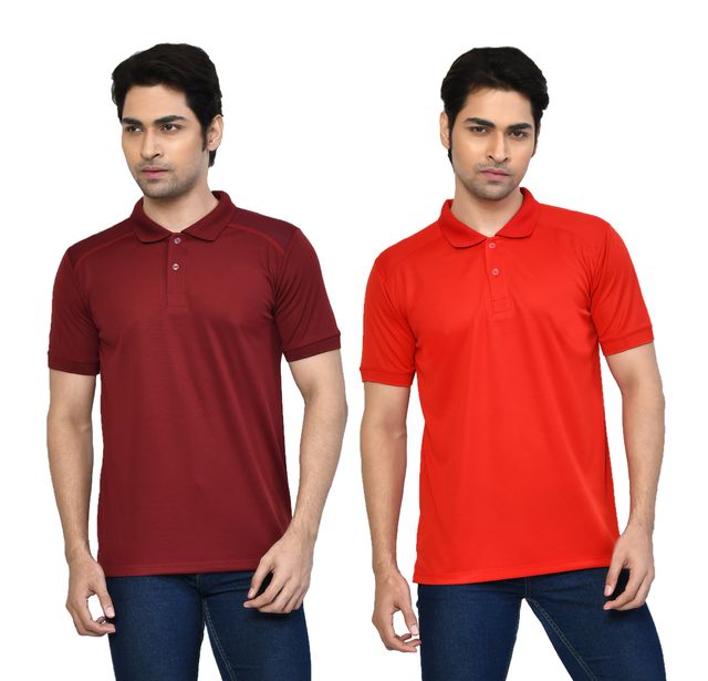 Men's Casual Regular Fit Solid Tshirts combo I Collared Neck I Half Sleeve Polo T-shirts