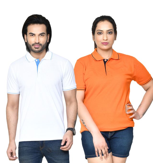 Regular Fit Pure Cotton Solid T-shirts Combo with Collar Neck and Half Sleeves I Unisex Polo Tshirts For Everyday wear