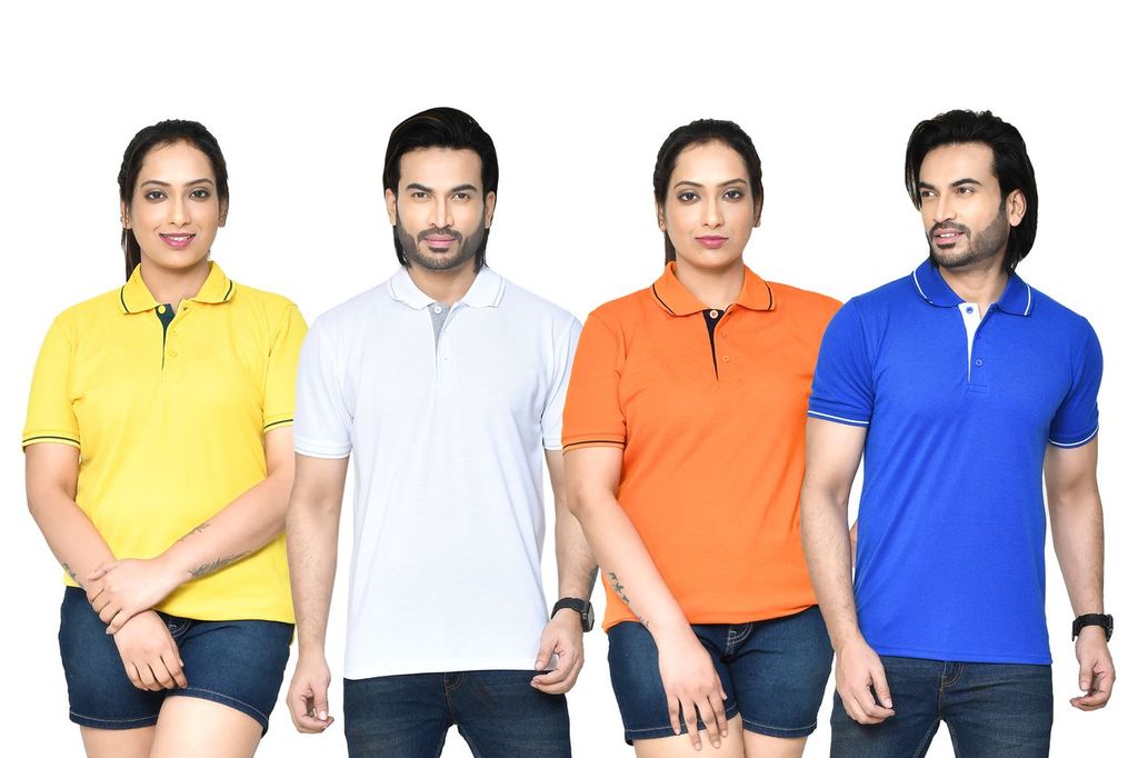 Regular Fit Pure Cotton Solid T-shirts Combo with Collar Neck and Half Sleeves I Unisex Polo Tshirts For Everyday wear