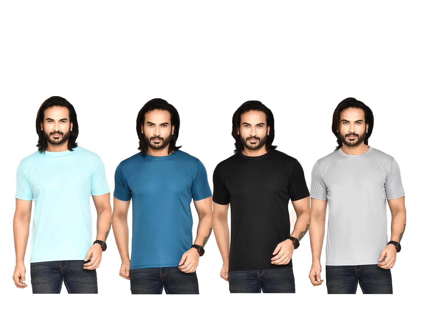 RAPL BHARAT Men's Cotton T-shirt Combo with Round Neck & Half Sleeve I Casual Plain Regular fit Round Neck T-shirt for Men | Color - Multicolor