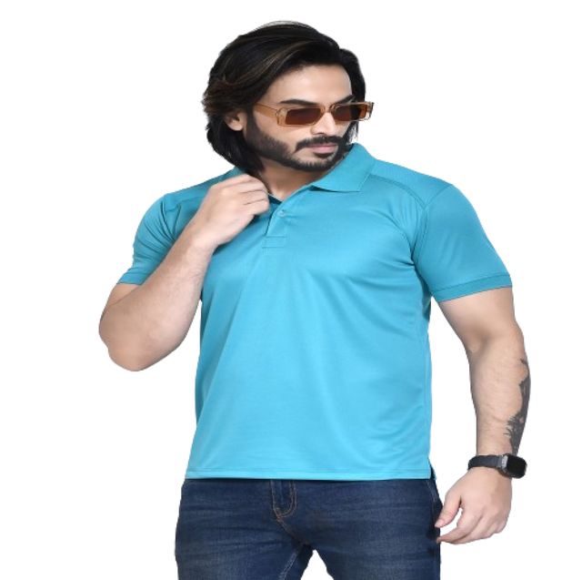 Men's Casual Regular Fit Kulty Fabric Solid Polo Neck T-shirt with Half Sleeve I Comfortable and Breathable Western Outfit