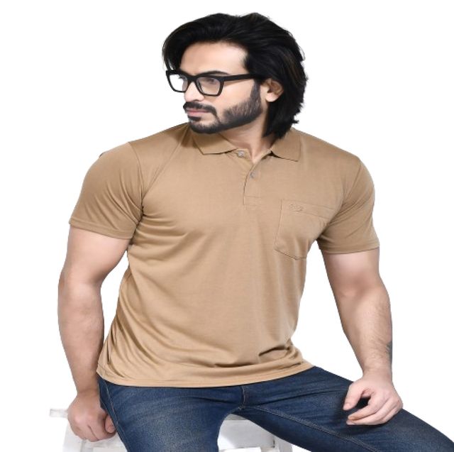 Men's Casual Regular Fit Kulty Fabric Solid Polo Neck T-shirt with Half Sleeve I Comfortable and Breathable Western Outfit