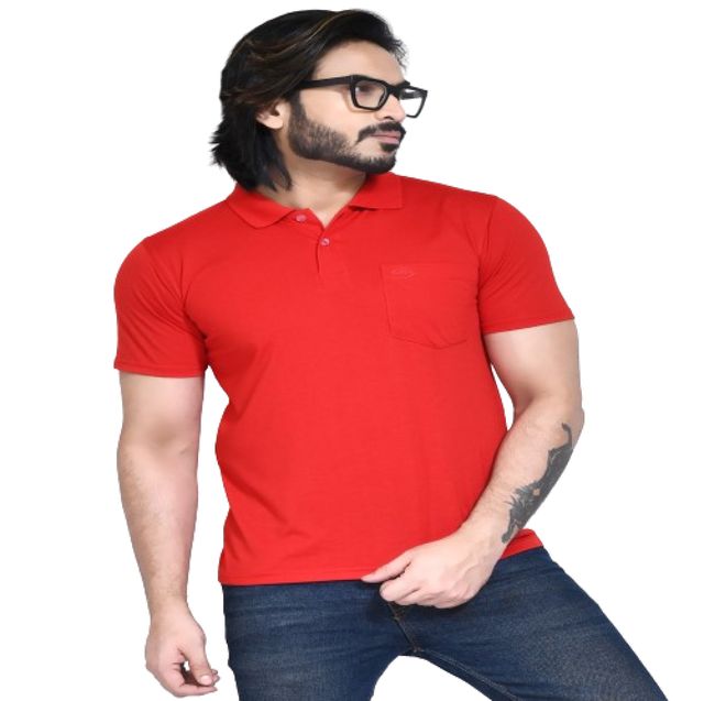 Men's Casual Regular Fit Kulty Fabric Solid Polo Neck T-shirt with Half Sleeve I Comfortable and Breathable Western Outfit