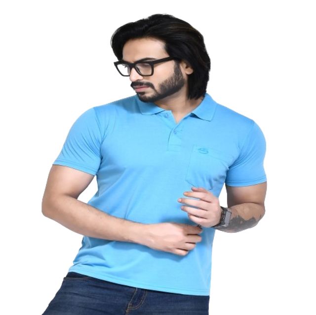 Men's Casual Regular Fit Kulty Fabric Solid Polo Neck T-shirt with Half Sleeve I Comfortable and Breathable Western Outfit