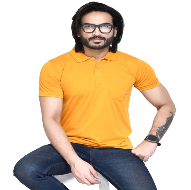 Men's Casual Regular Fit Kulty Fabric Solid Polo Neck T-shirt with Half Sleeve I Comfortable and Breathable Western Outfit