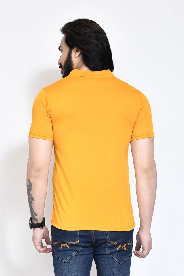 Men's Casual Regular Fit Kulty Fabric Solid Polo Neck T-shirt with Half Sleeve I Comfortable and Breathable Western Outfit