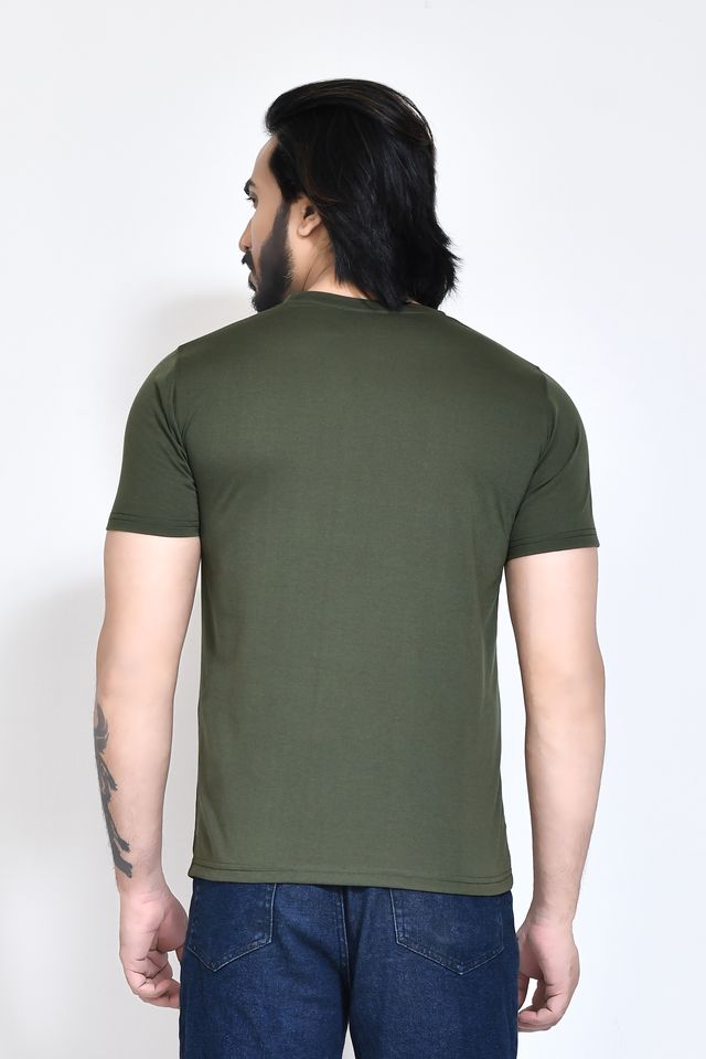 Men's Casual Regular Fit Kulty Fabric Solid Round Neck T-shirt with Half Sleeve I Comfortable and Breathable Western Outfit