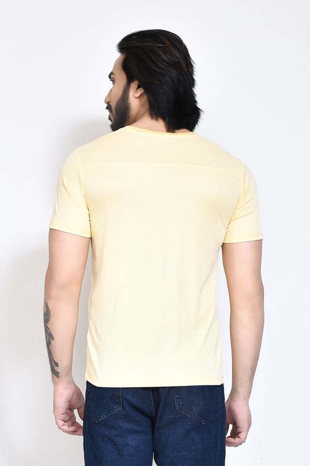 Men's Casual Regular Fit Kulty Fabric Solid Round Neck T-shirt with Half Sleeve I Comfortable and Breathable Western Outfit