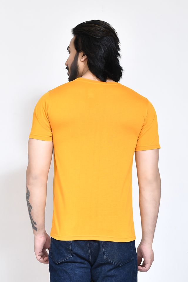 Men's Casual Regular Fit Kulty Fabric Solid Round Neck T-shirt with Half Sleeve I Comfortable and Breathable Western Outfit