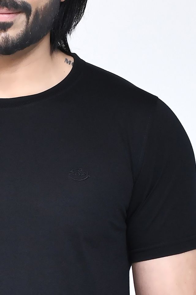 Men's Casual Regular Fit Kulty Fabric Solid Round Neck T-shirt with Half Sleeve I Comfortable and Breathable Western Outfit