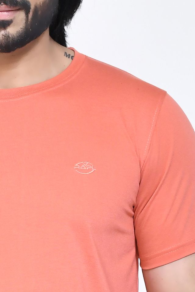 Men's Casual Regular Fit Kulty Fabric Solid Round Neck T-shirt with Half Sleeve I Comfortable and Breathable Western Outfit