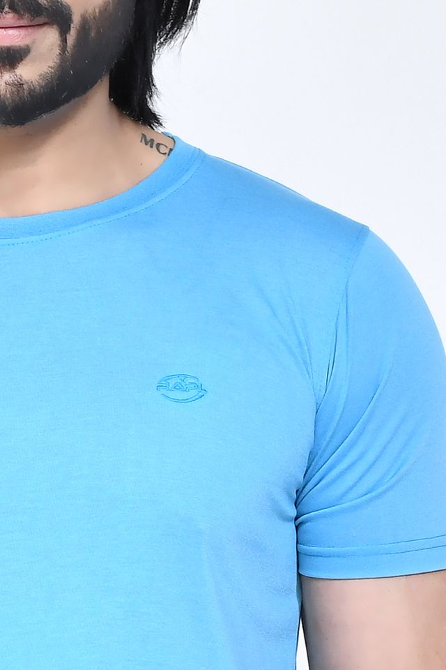 Men's Casual Regular Fit Kulty Fabric Solid Round Neck T-shirt with Half Sleeve I Comfortable and Breathable Western Outfit