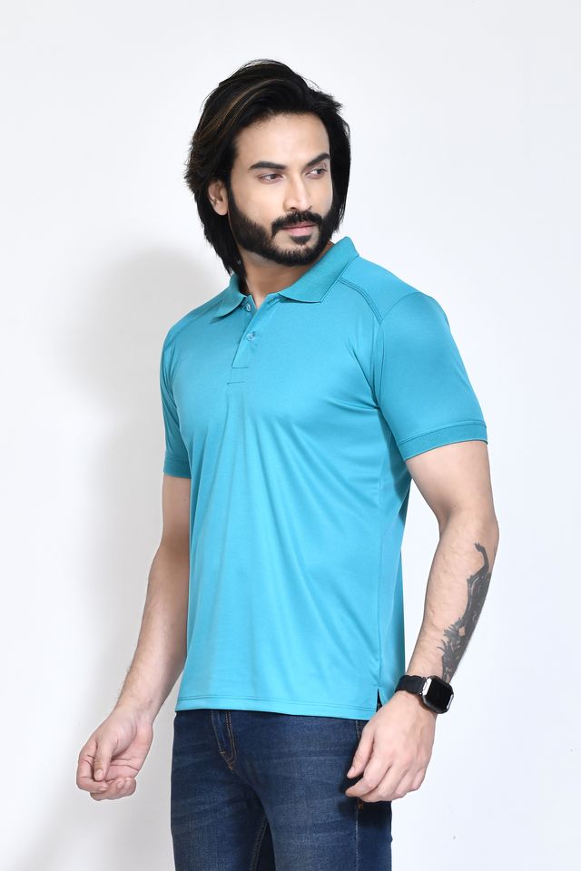 Men's Casual Regular Fit Kulty Fabric Solid Polo Neck T-shirt with Half Sleeve I Comfortable and Breathable Western Outfit