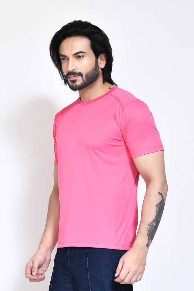 Men's Casual Regular Fit Kulty Fabric Solid Round Neck T-shirt with Half Sleeve I Comfortable and Breathable Western Outfit