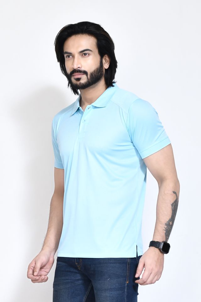 Men's Casual Regular Fit Kulty Fabric Solid Polo Neck T-shirt with Half Sleeve I Comfortable and Breathable Western Outfit