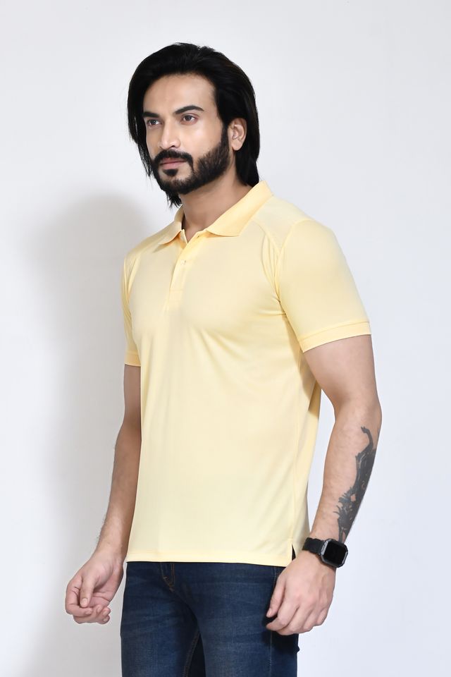 Men's Casual Regular Fit Kulty Fabric Solid Polo Neck T-shirt with Half Sleeve I Comfortable and Breathable Western Outfit