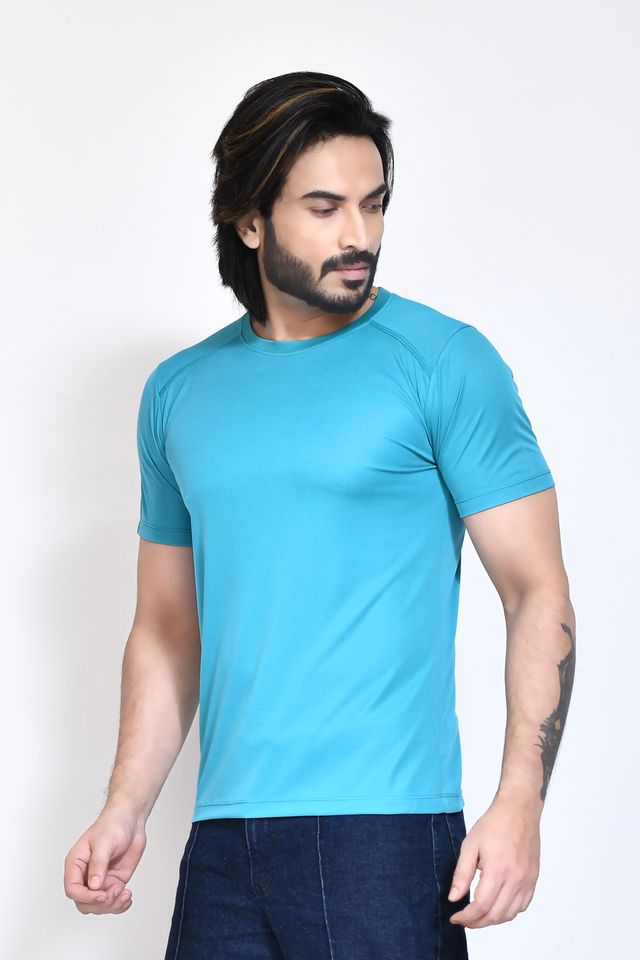 Men's Casual Regular Fit Kulty Fabric Solid Round Neck T-shirt with Half Sleeve I Comfortable and Breathable Western Outfit