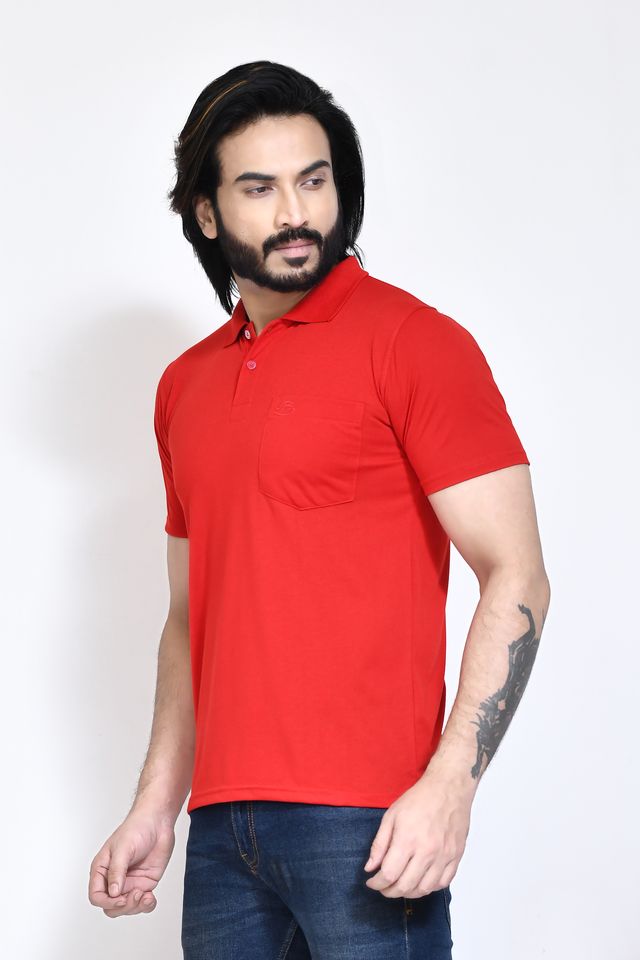 Men's Casual Regular Fit Kulty Fabric Solid Polo Neck T-shirt with Half Sleeve I Comfortable and Breathable Western Outfit