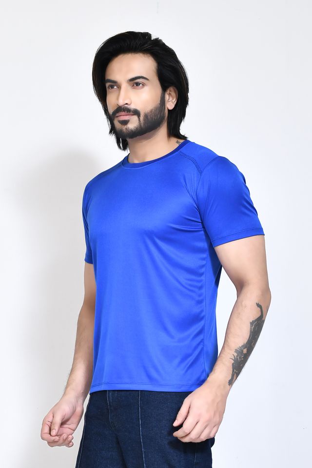 Men's Casual Regular Fit Kulty Fabric Solid Round Neck T-shirt with Half Sleeve I Comfortable and Breathable Western Outfit