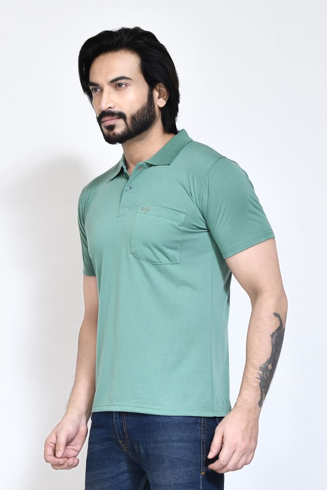 Men's Casual Regular Fit Kulty Fabric Solid Polo Neck T-shirt with Half Sleeve I Comfortable and Breathable Western Outfit