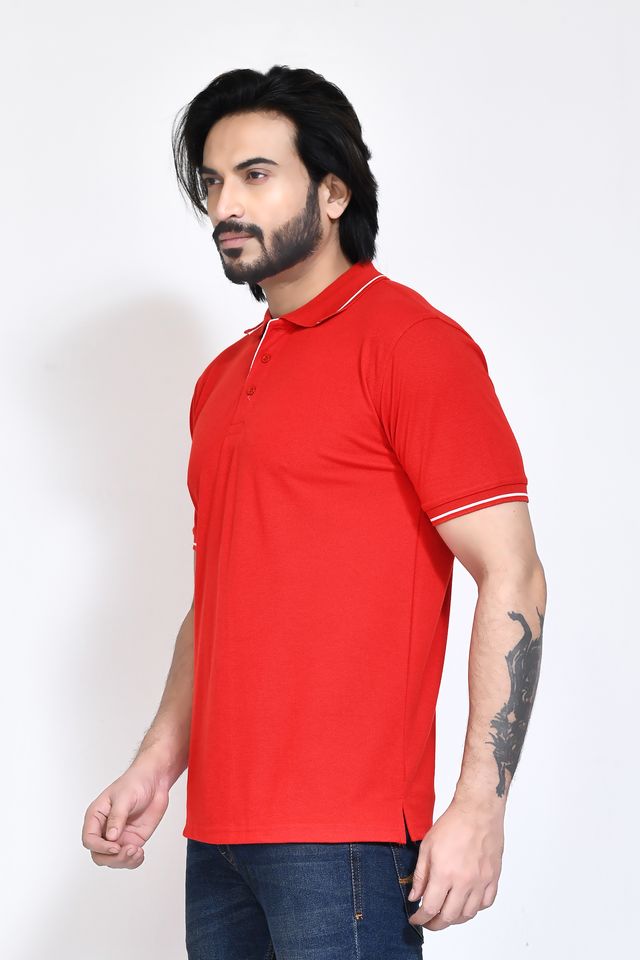 Men's Casual Regular Fit Kulty Fabric Solid Polo Neck T-shirt with Half Sleeve I Comfortable and Breathable Western Outfit