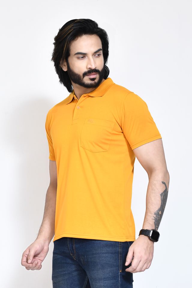 Men's Casual Regular Fit Kulty Fabric Solid Polo Neck T-shirt with Half Sleeve I Comfortable and Breathable Western Outfit