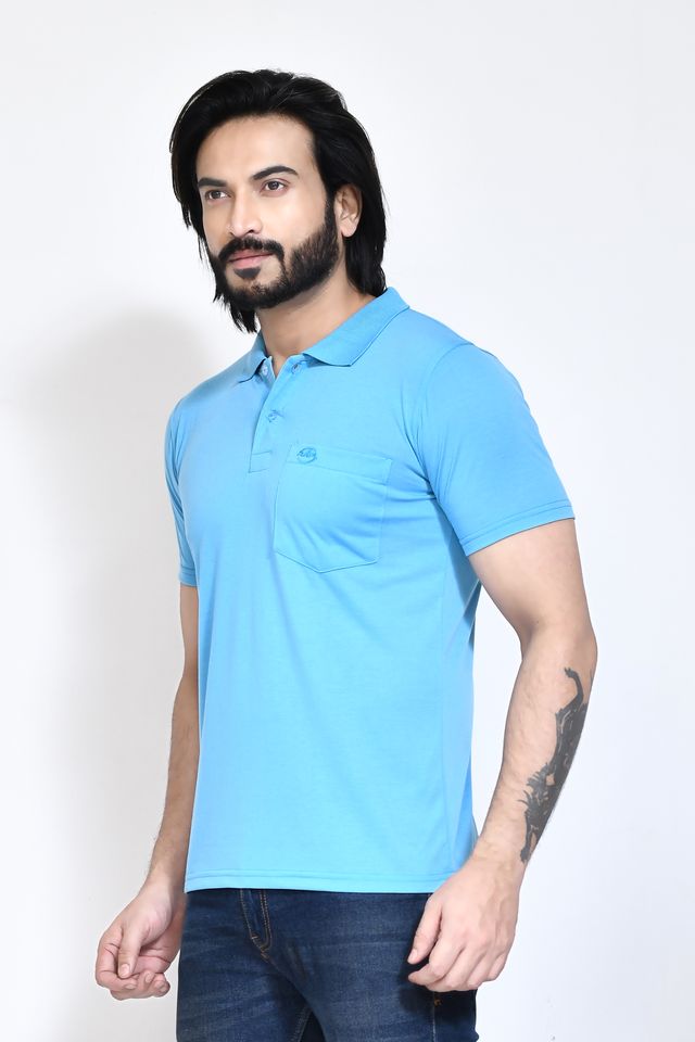 Men's Casual Regular Fit Kulty Fabric Solid Polo Neck T-shirt with Half Sleeve I Comfortable and Breathable Western Outfit