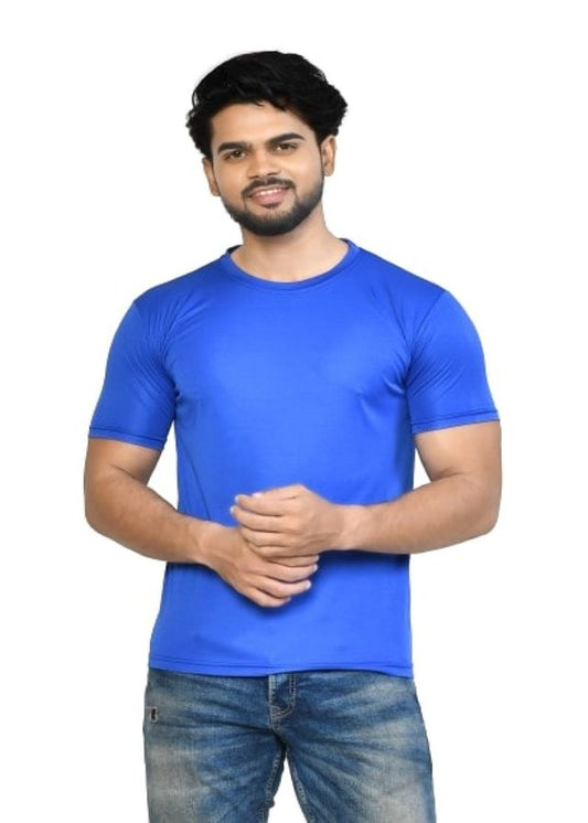 Men's Casual Regular Fit Solid Round Neck Cotton T-shirt with Half Sleeve