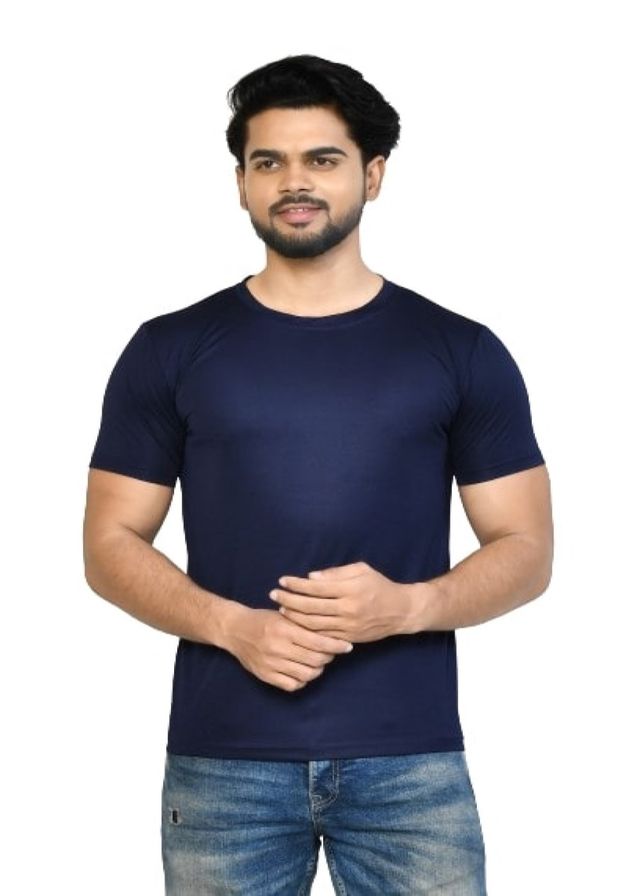 Men's Casual Regular Fit Solid Round Neck Cotton T-shirt with Half Sleeve