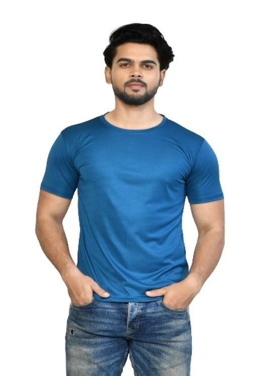 Men's Casual Regular Fit Solid Round Neck Cotton T-shirt with Half Sleeve