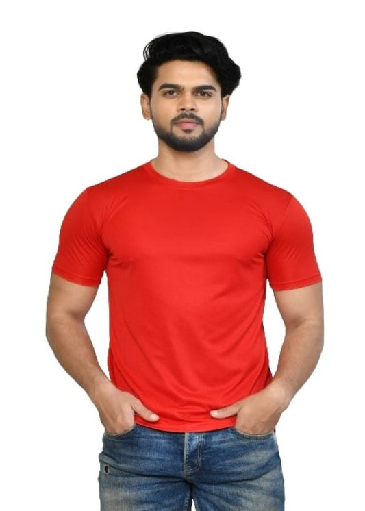 Men's Casual Regular Fit Solid Round Neck Cotton T-shirt with Half Sleeve