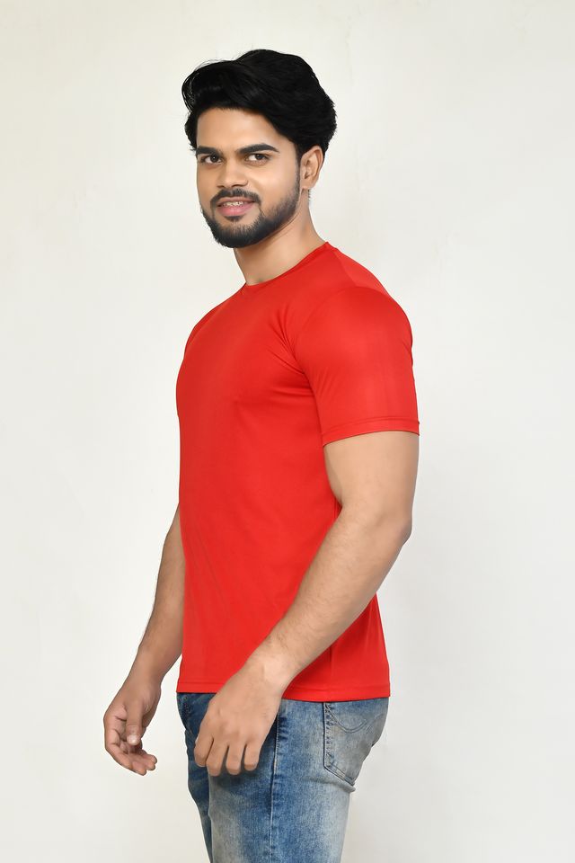 Men's Casual Regular Fit Solid Round Neck Cotton T-shirt with Half Sleeve