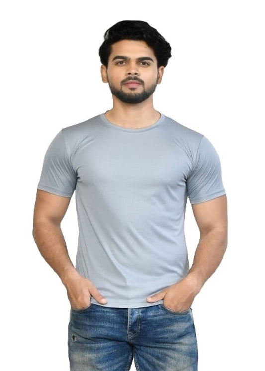 Men's Casual Regular Fit Solid Round Neck Cotton T-shirt with Half Sleeve