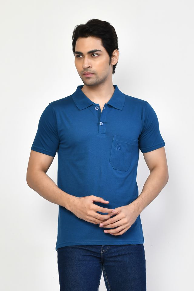 Men's Casual Regular Fit Collared Neck Polo T-shirt