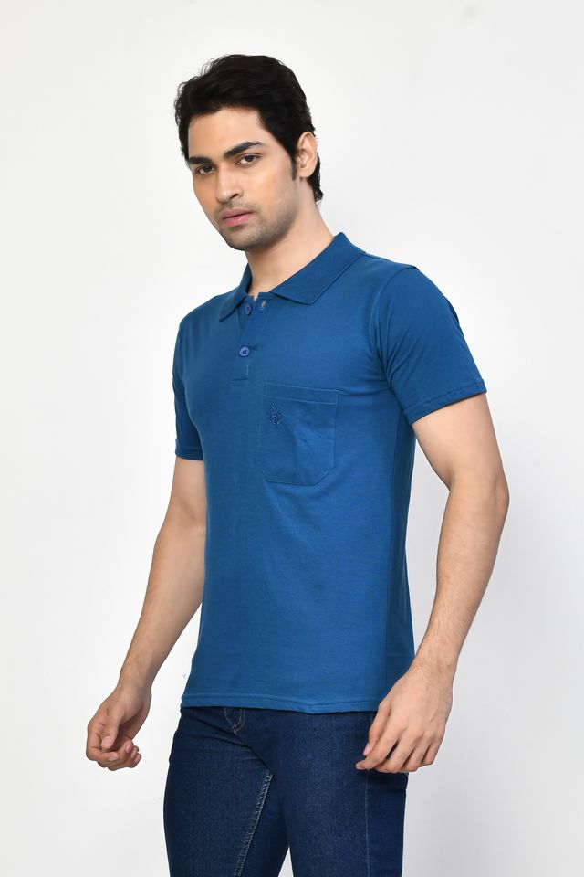 Men's Casual Regular Fit Collared Neck Polo T-shirt