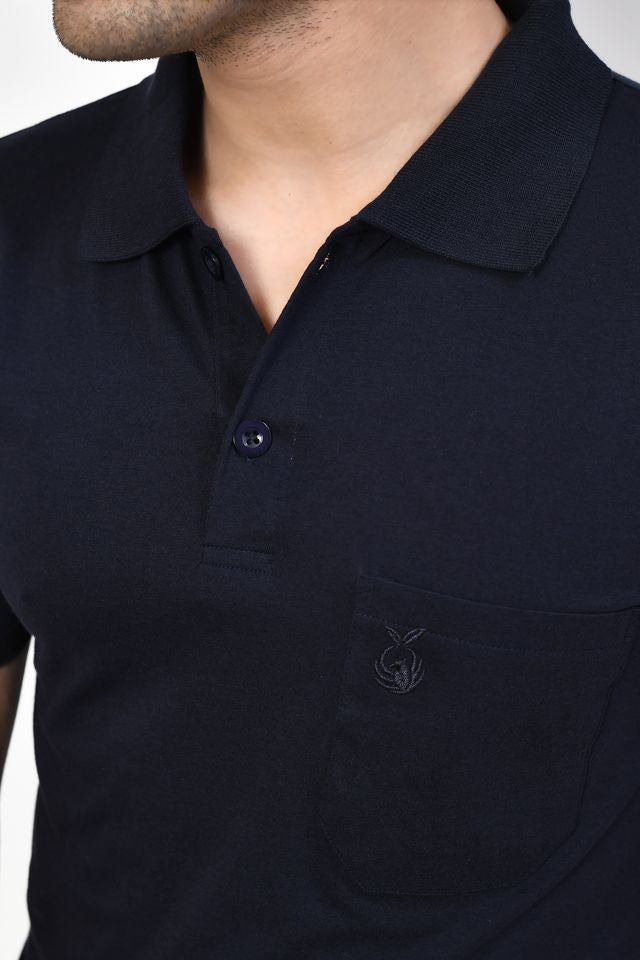 Men's Casual Regular Fit Collared Neck Polo T-shirt