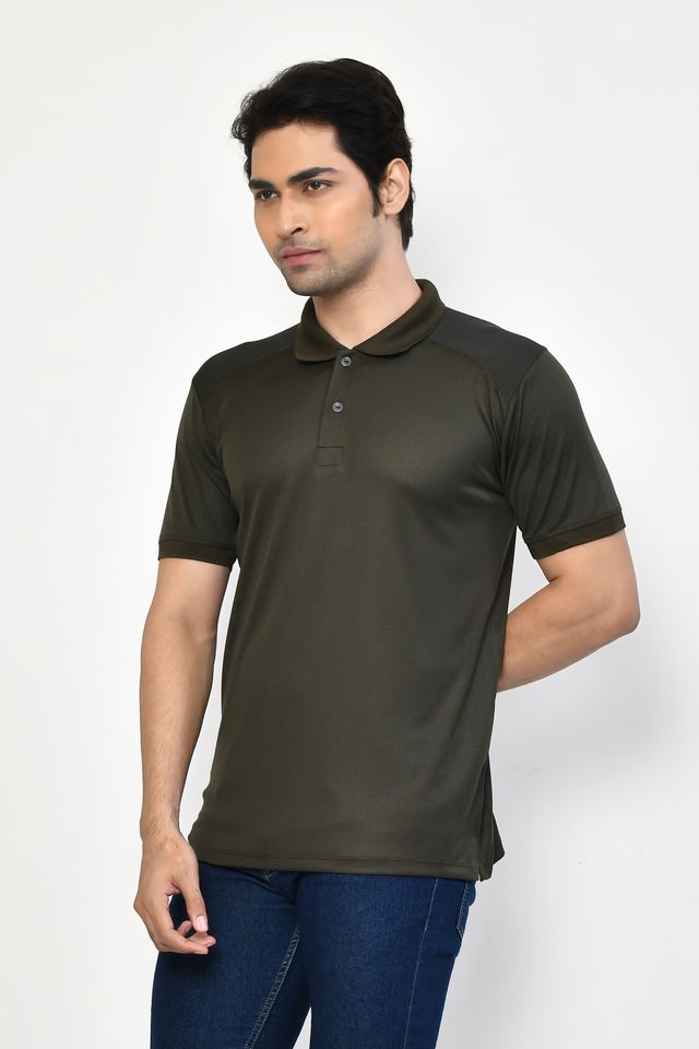 Men's Casual Regular Fit Collared Neck Polo T-shirt