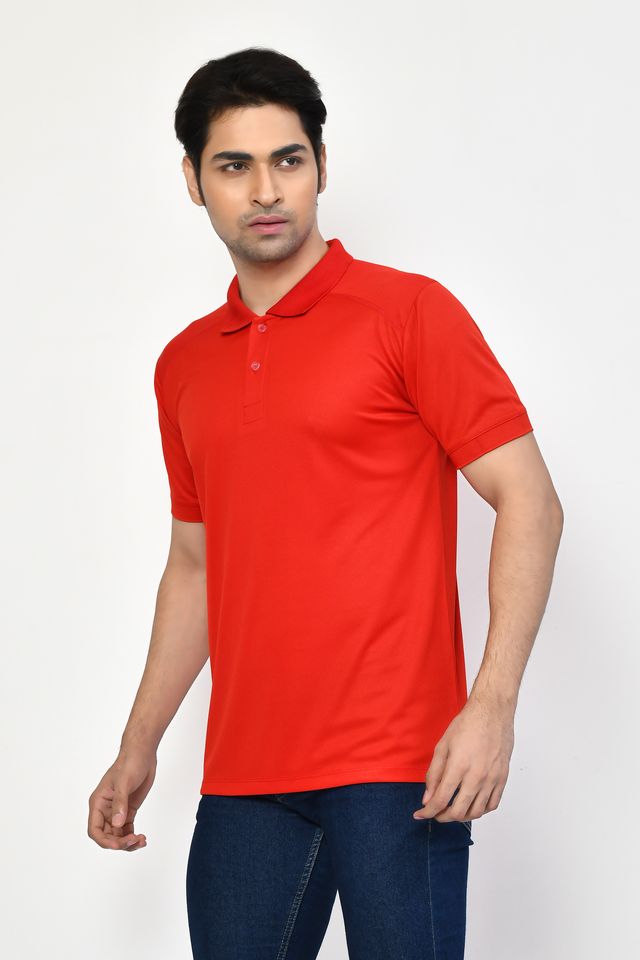 Men's Casual Regular Fit Collared Neck Polo T-shirt