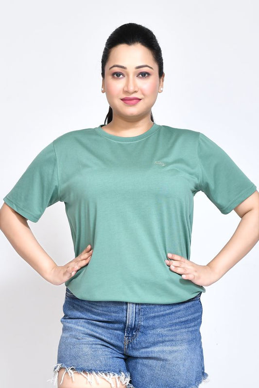 Women's Casual Regular Fit Kulty Fabric Solid Round Neck T-shirt with Half Sleeve I Comfortable and Breathable Western Outfit