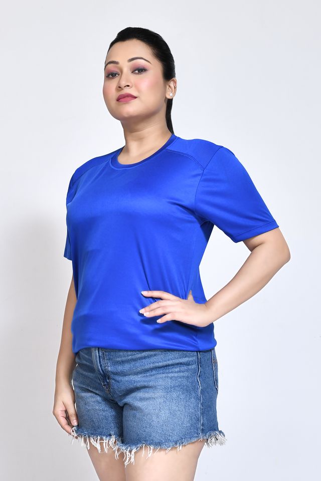 Women's Casual Regular Fit Kulty Fabric Solid Round Neck T-shirt with Half Sleeve I Comfortable and Breathable Western Outfit